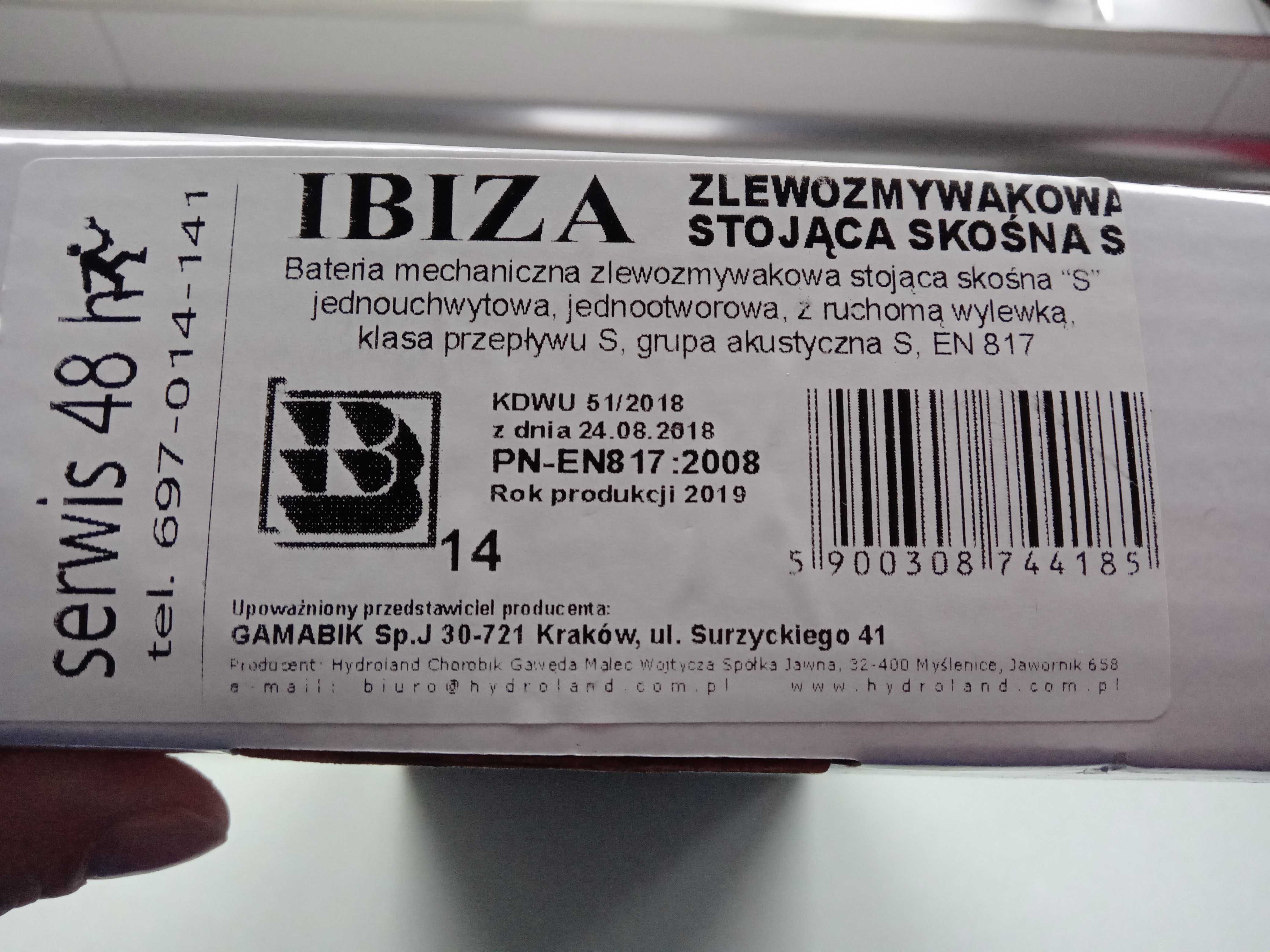 Bateria kuchenna Ibiza, zlewozmywakowa stojąca, nowa