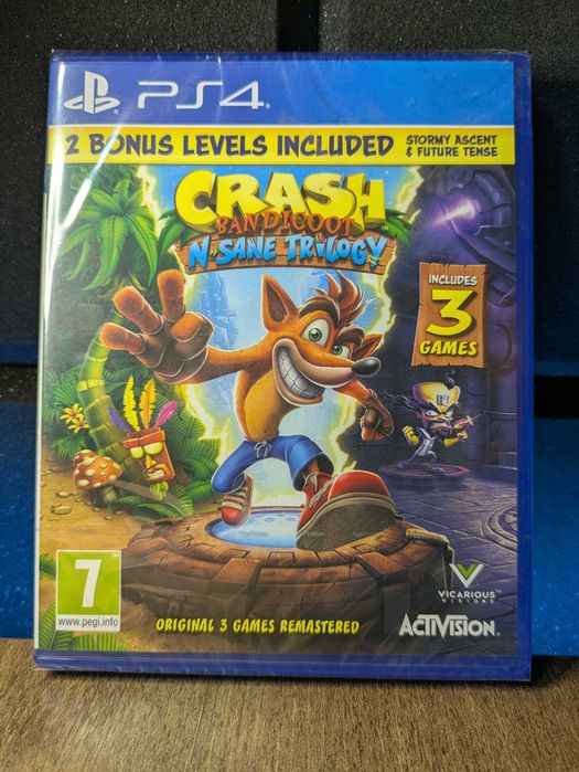 Crash Bandicoot N' Sane Trilogy PS4 / PS5 - trzy gry dla dzieci zestaw