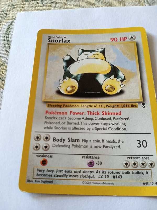 Snorlax Carta Pokémon  11/64 inglês legendary collection