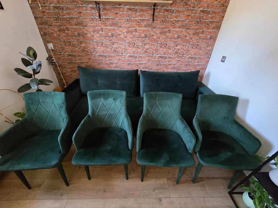 komplet wypoczynkowy do salonu - Sofa i 4 krzesła