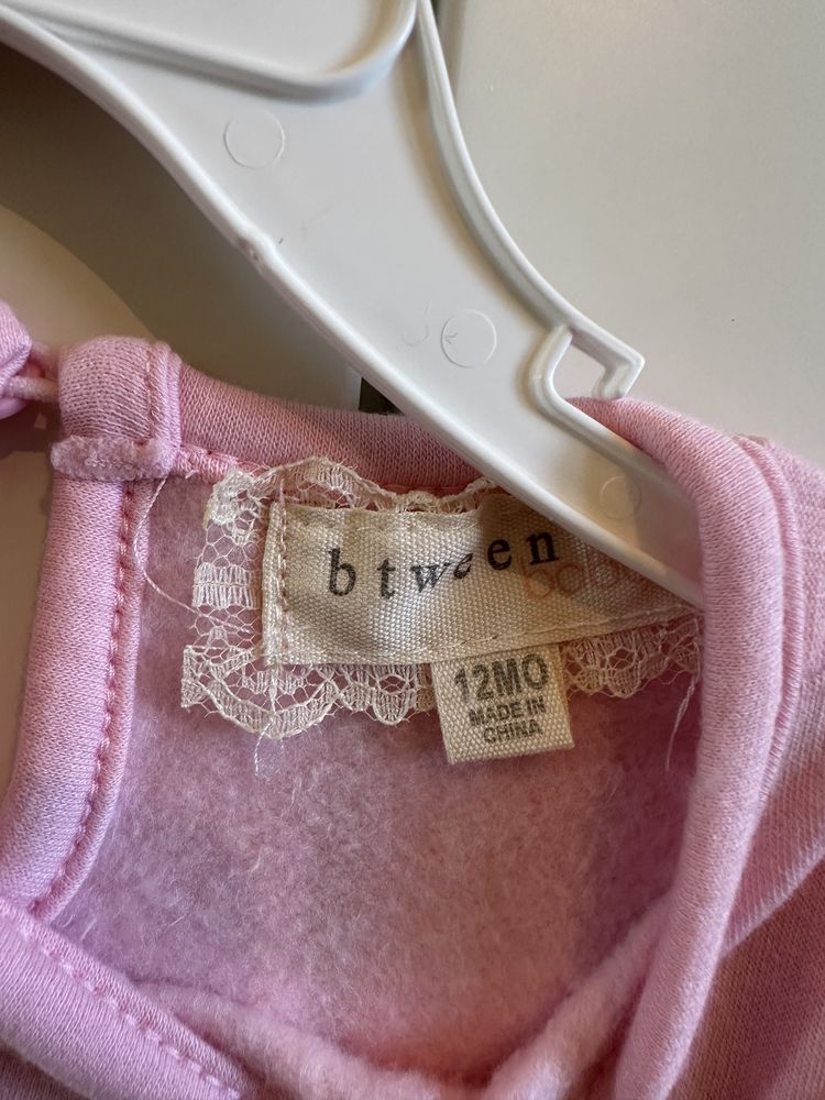 Btween Sukienka bluza dla dziewczynki różowa 12 miesięcy na 1 rok