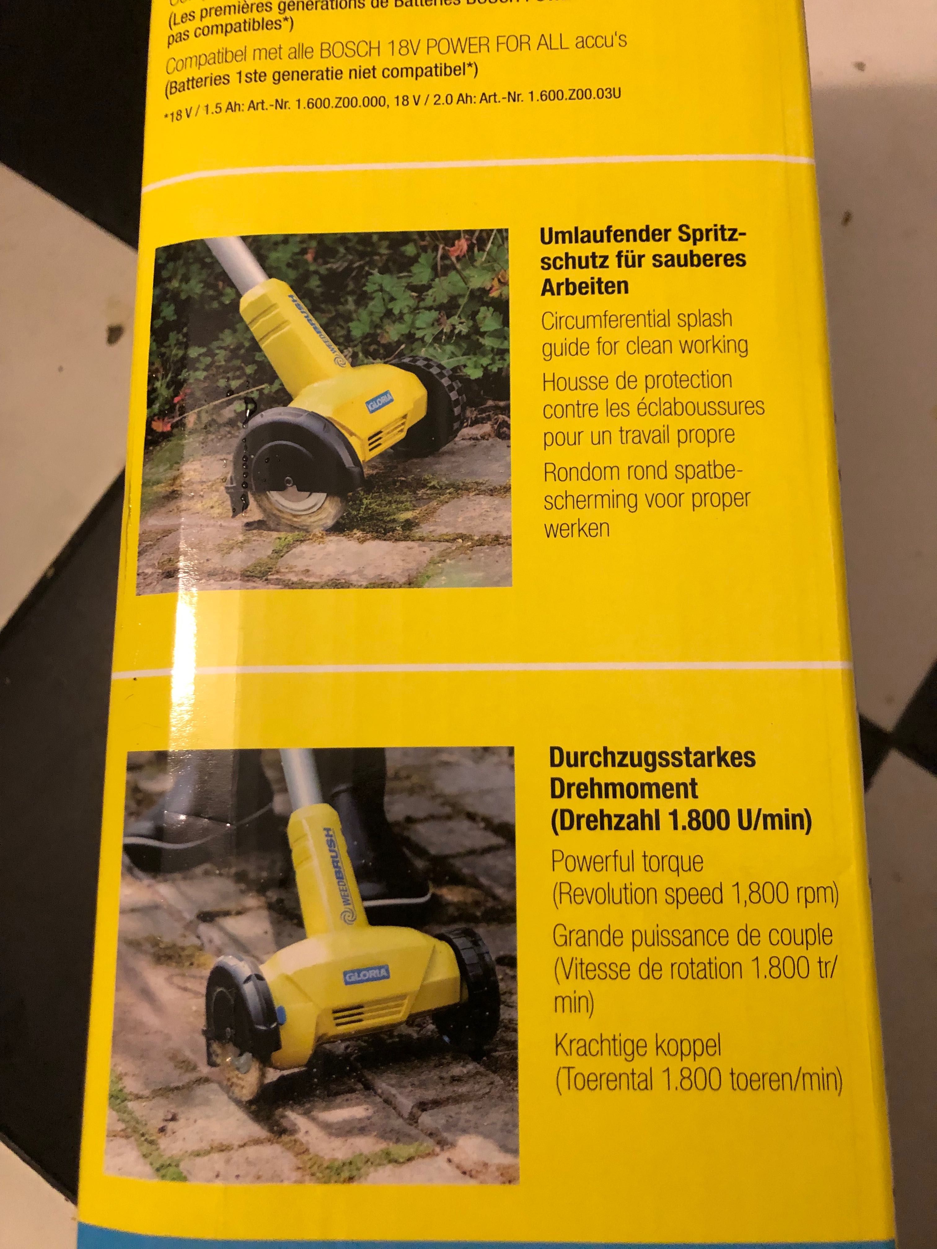 GLORIA WEEDBRUSH Szczotka do fug kostki bruku 18V Bosch jak Parkside