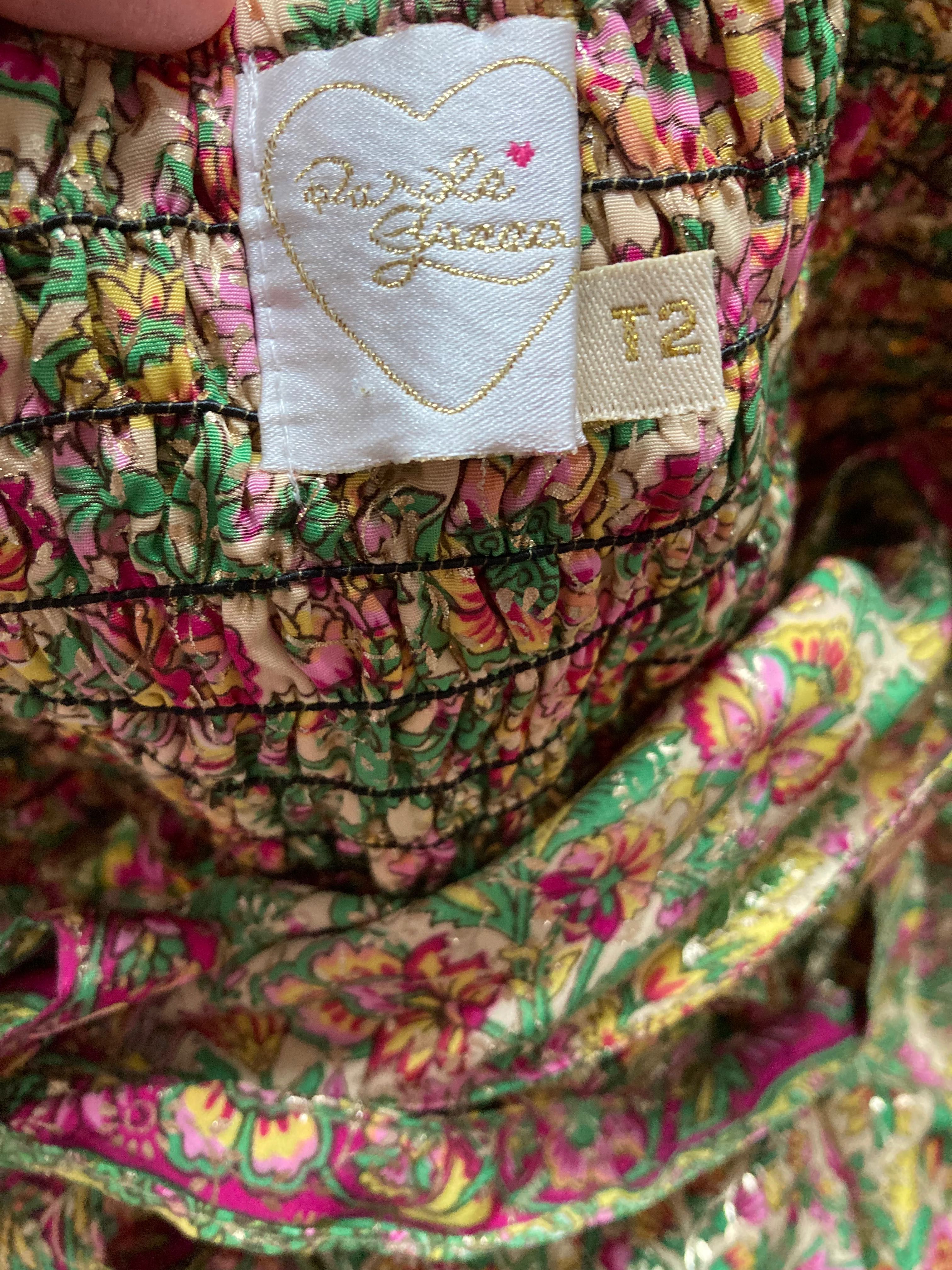 Zielona wzorzysta sukienka M rayon