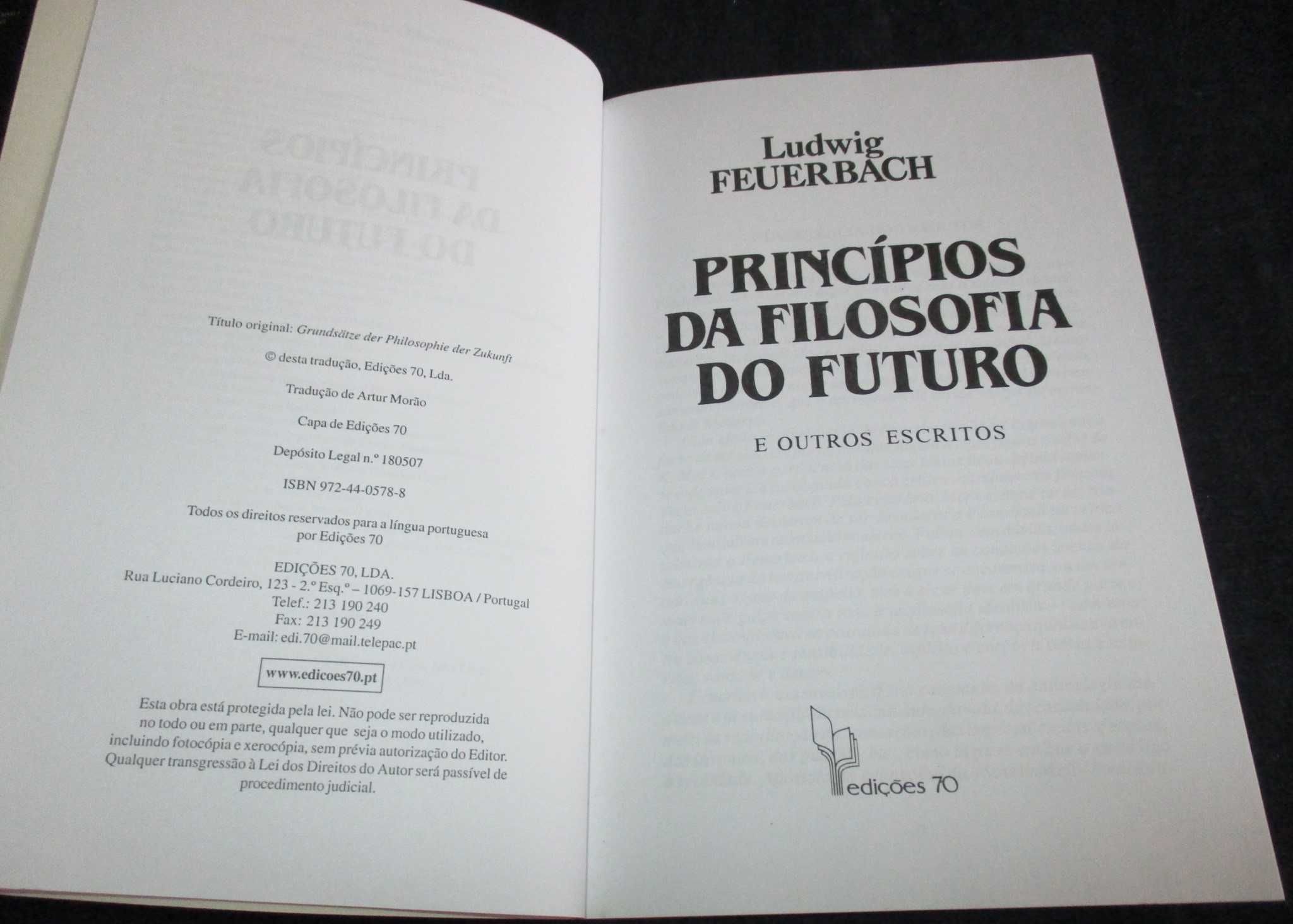 Livro Princípios da Filosofia do Futuro Ludwig Feuerbach