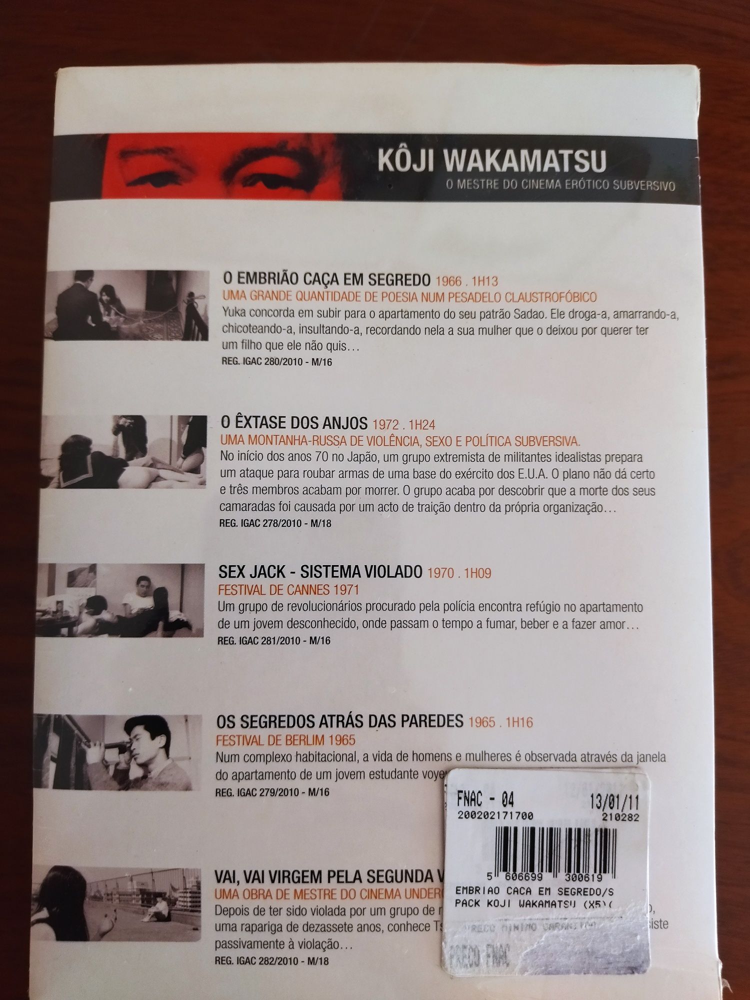 Conjunto 5 DVDs Koji wakamatsu