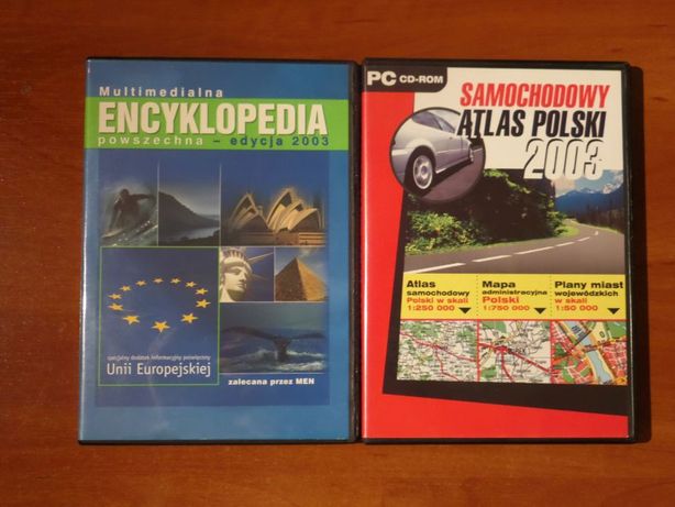 Zestaw: Encyklopedia Multimedialna + Samochodowy Atlas Polski