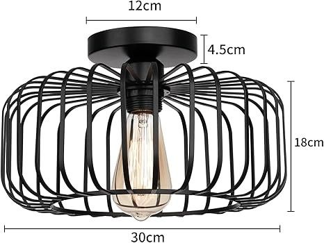 FRIDEKO HOME Lampa sufitowa, czarna, nowoczesna l z metalu