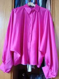 Camisa oversize rosa fuxia