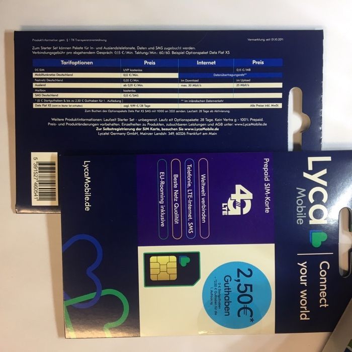 LycaMobile DE +49 Starter Niemcy SIM Card Prepaid Active €5