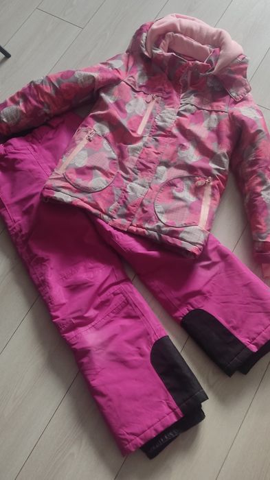 Komplet zimowy narciarski kurtka spodnie 140/146