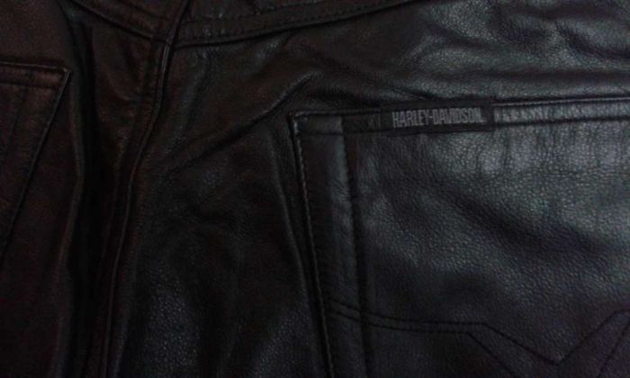 Calça de motard Harley Davidson em pele genuína