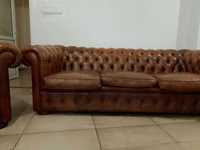 Komplet mebli skórzanych Chesterfield