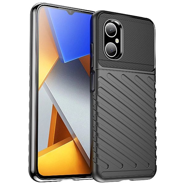 Thunder Case etui Xiaomi Poco M4/5G silikonowy pancerny pokrowiec czar