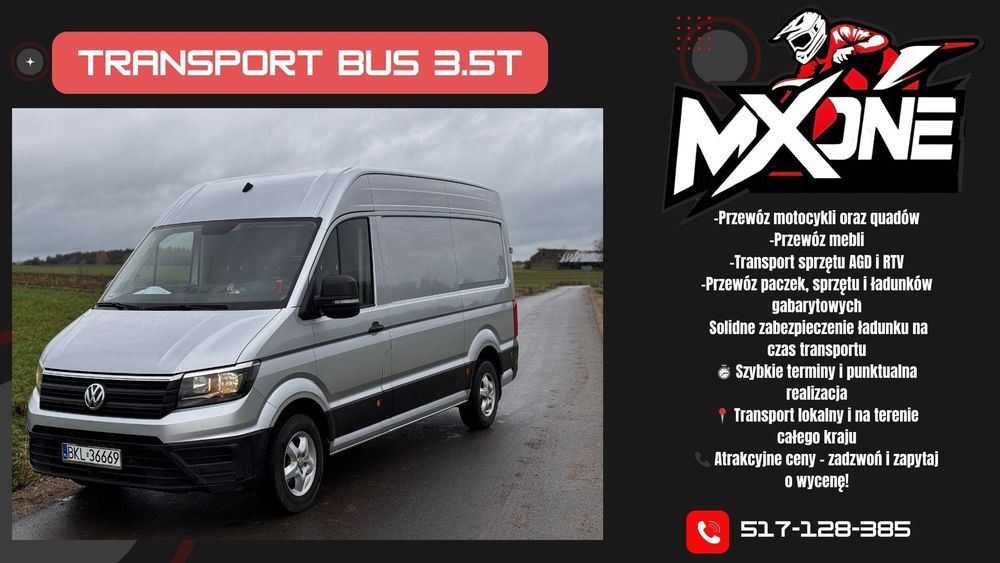 Transport busem 3.5T (Motocykle, Quady, Meble, AGD/RTV, Przesyłki)