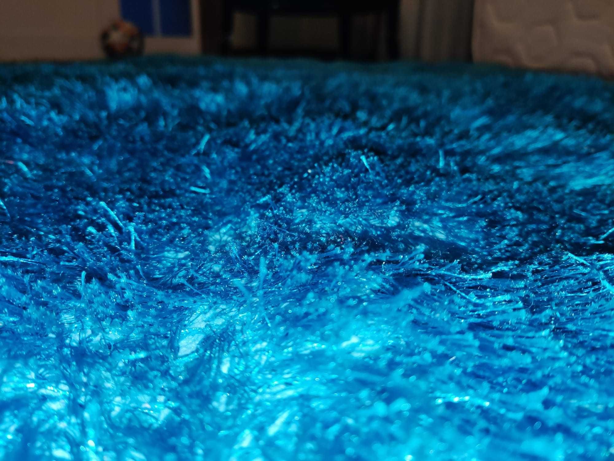 Carpete de pelo alto azul 160/120