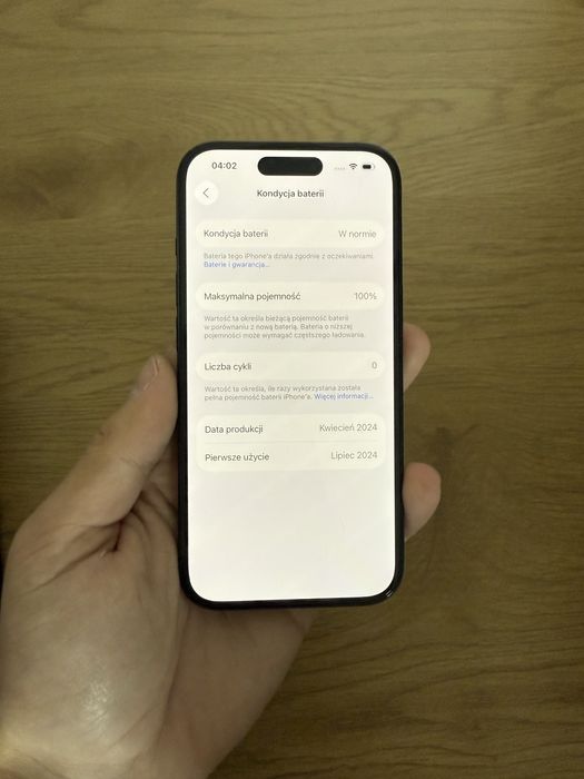 Telefon Iphone 15 128GB Czarny Apple Bateria 100%