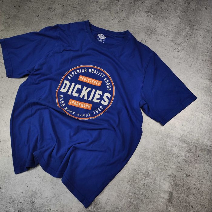 MĘSKA Koszulka Granatowa Dickies Duże Logo Klasyczna Bawełna