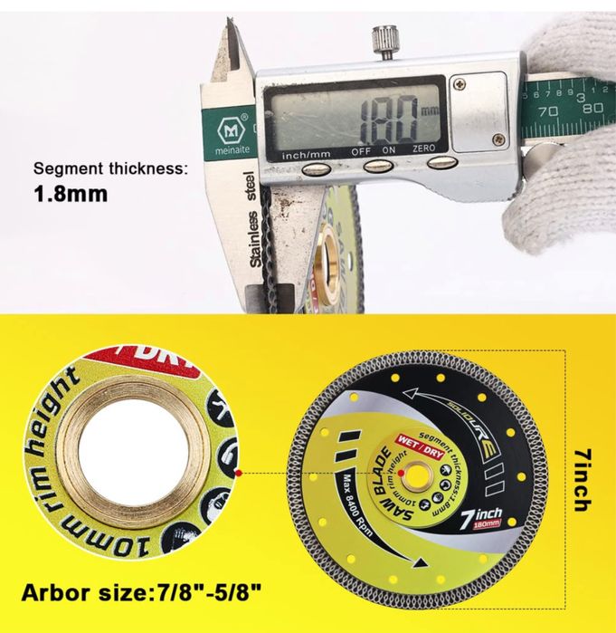 Solidure Diamentowa tarcza do płytek 180 x 22.3 x 10 mm