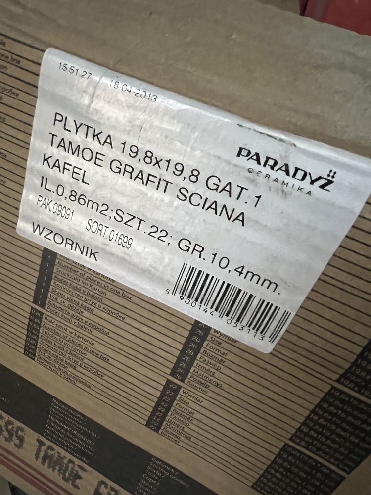 Płytki ścienne grafit Paradyż