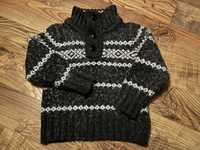 Piękny sweterek świąteczny dla chłopca 98/104 H&M 50% wełna