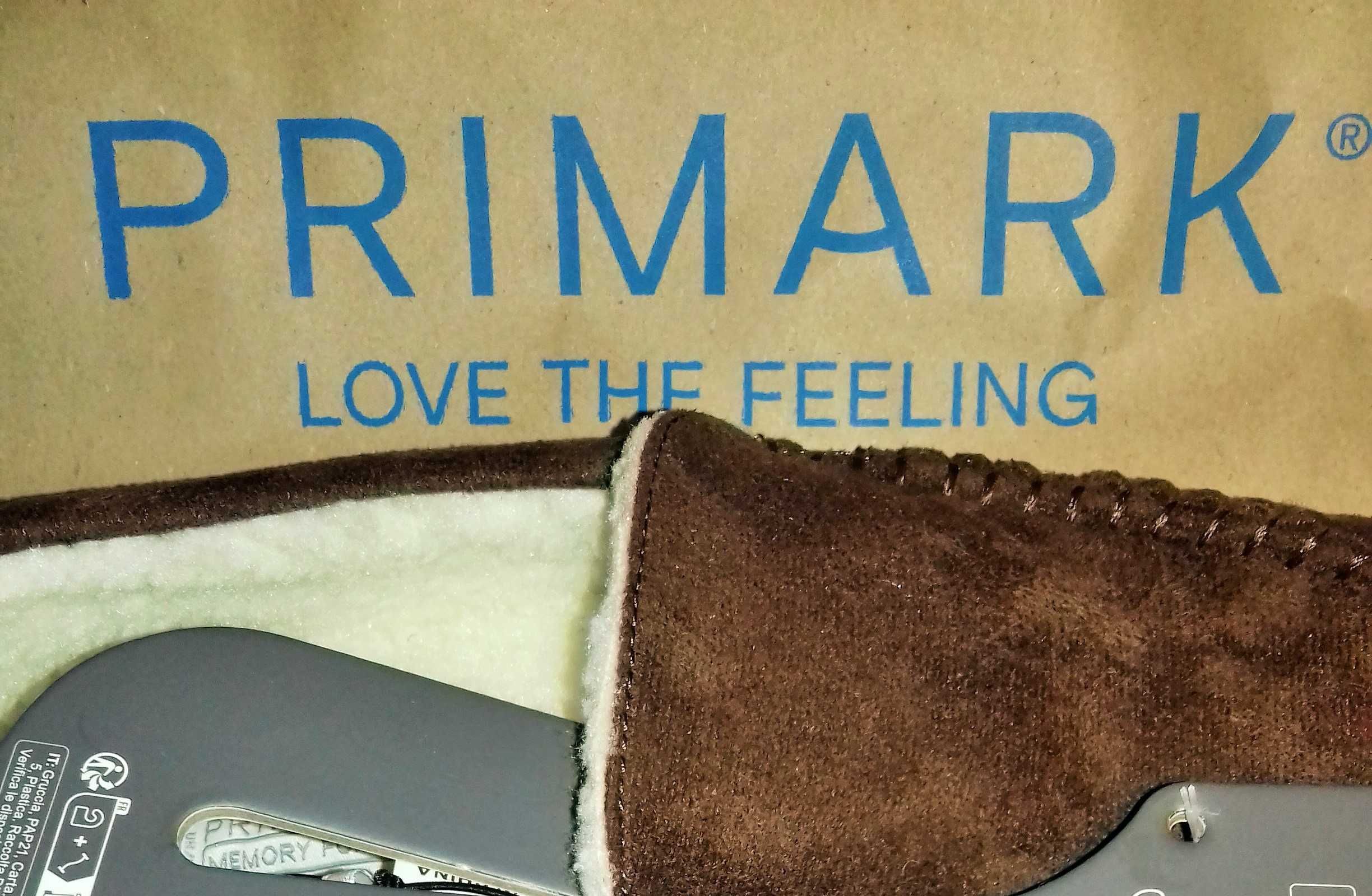 PRIMARK Modne, brązowe kapcie mokasyny
