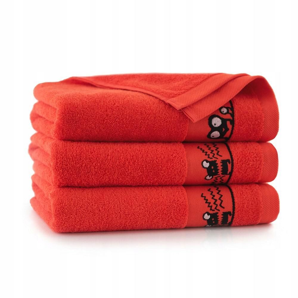 Ręcznik 30x50 Oczaki Truskawkowy czerwony frotte