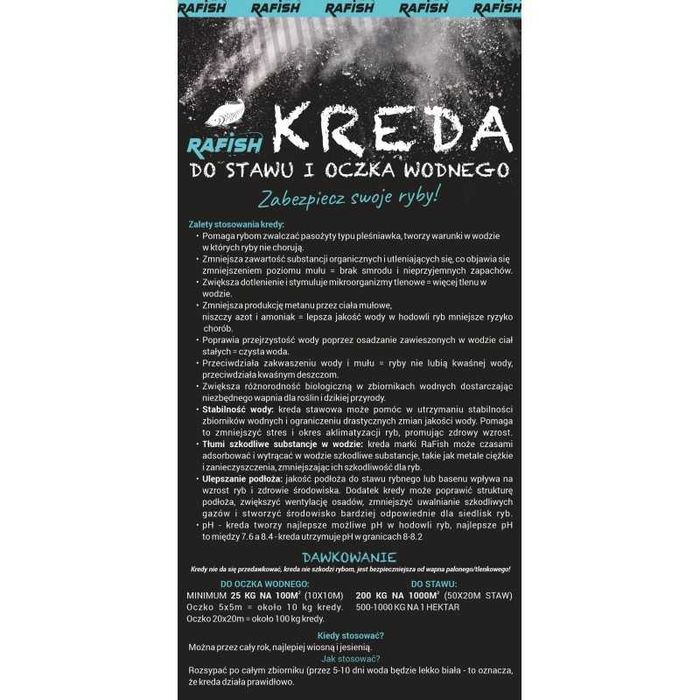 25 KG KREDA DO STAWU I OCZKA WODNEGO - certyfikowana atest ekologiczna