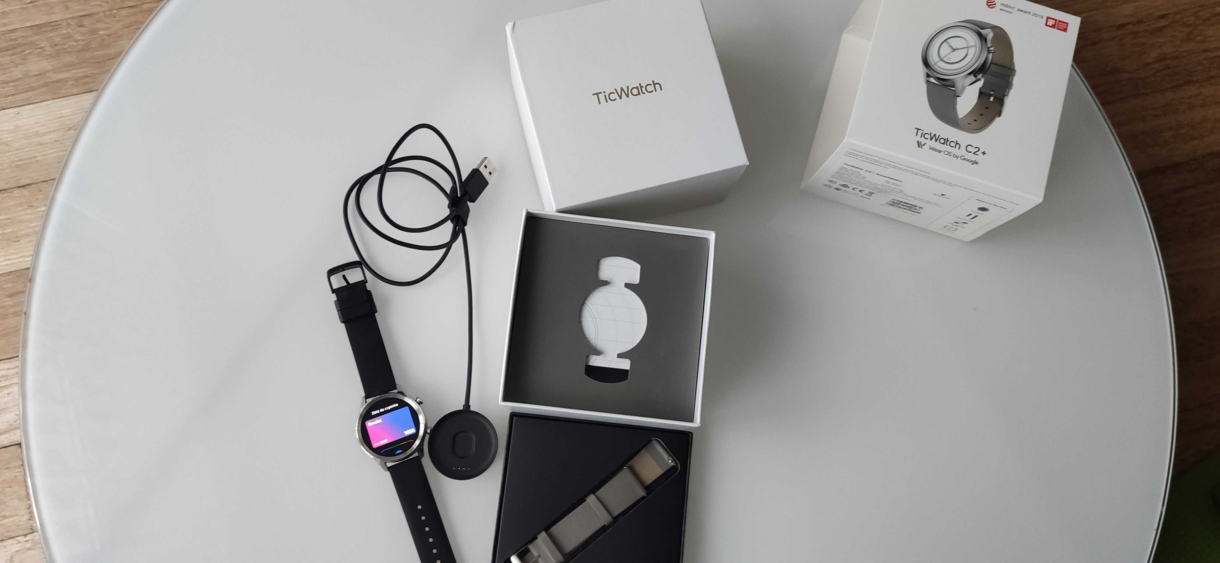 Smartwatch TicWatch C2+ jak nowy, GPS, płatność Google Pay