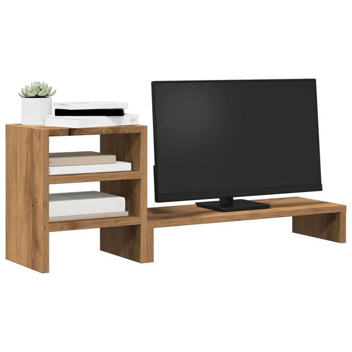 Vidaxl Podstawka Pod Monitor, Z Organizerem, Dąb Artisian