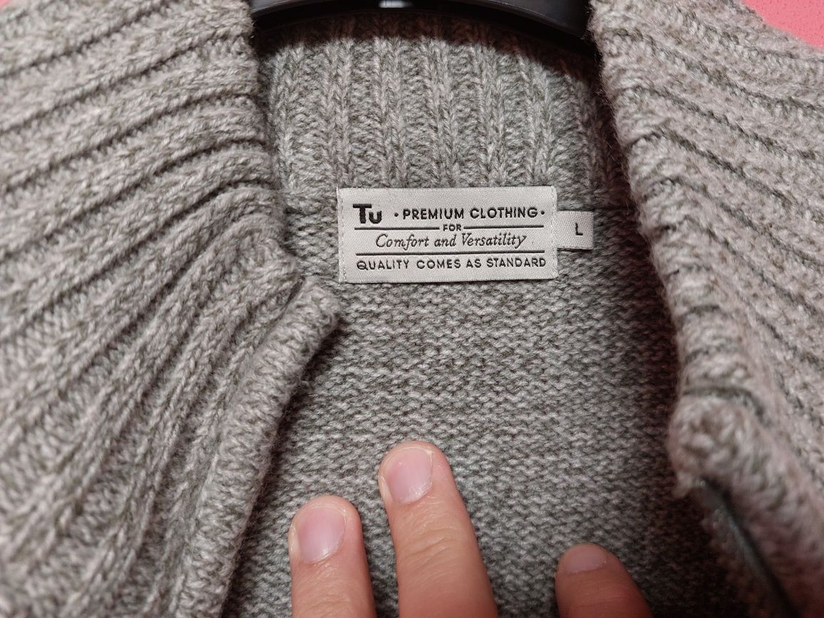 Stylowy sweter rozpinany męski tu bluza L