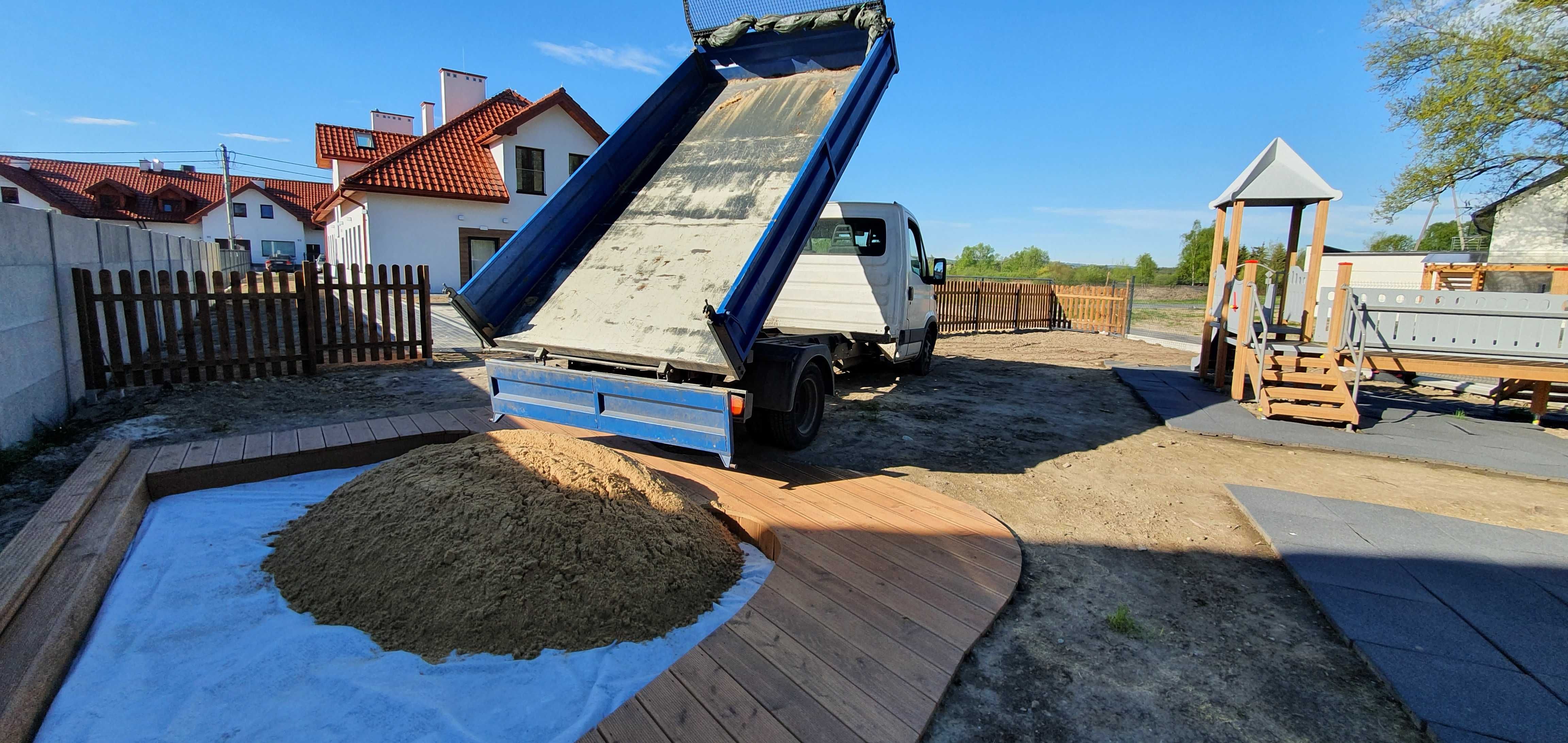 Piasek do piaskownic, piasek z atestem, piasek płukany, wywrotka 3,5 t
