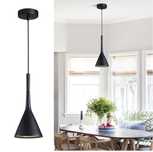 Nowoczesna Lampa Wisząca Metalowa Czarna Matowa