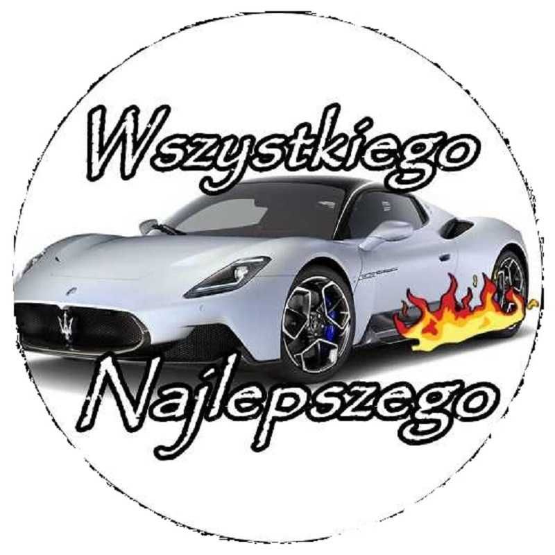 Opłatek na tort Urodziny Maserati Samochód Auto