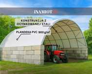 Zadaszenie kontenerowe 10x6 na blokach bet. PVC 900g, boks na kruszywa