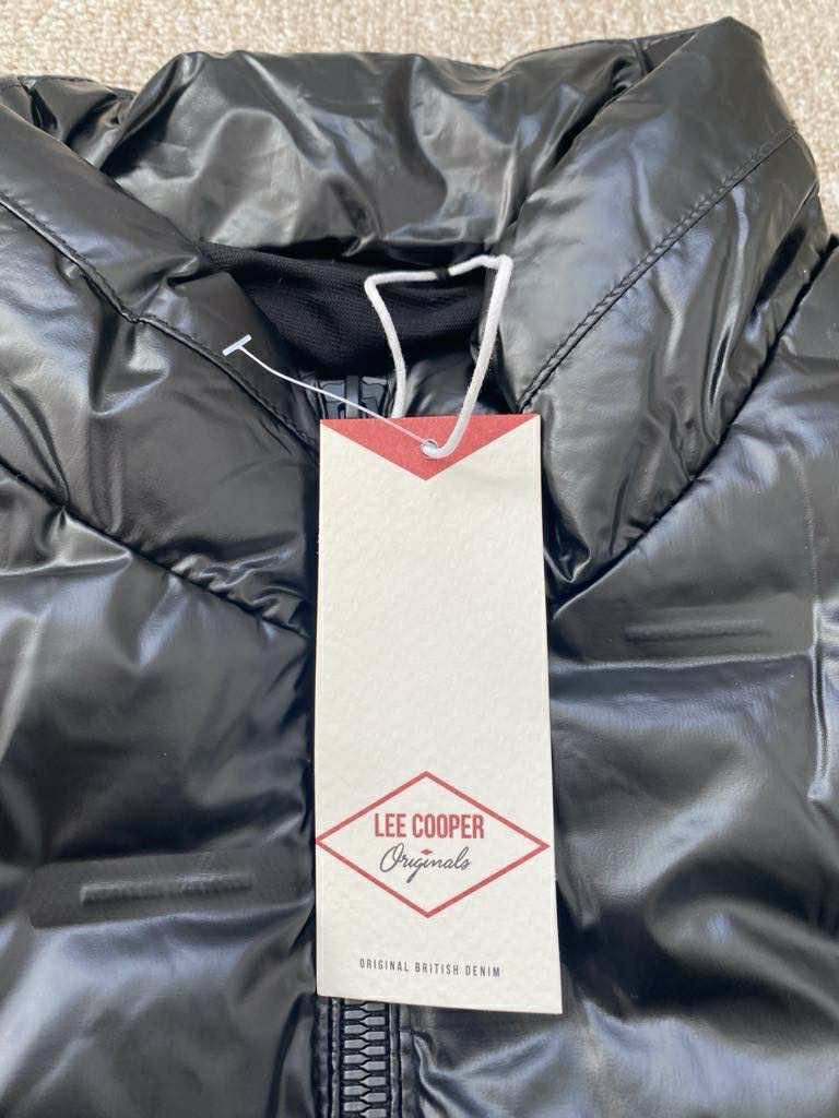 LEE COOPER/Czarna Kurtka Pikowana/Puch Kaczy/Rozmiar M