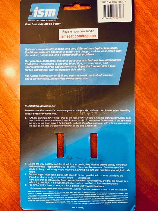 Selim ISM PR3.0 – Novo, super confortável