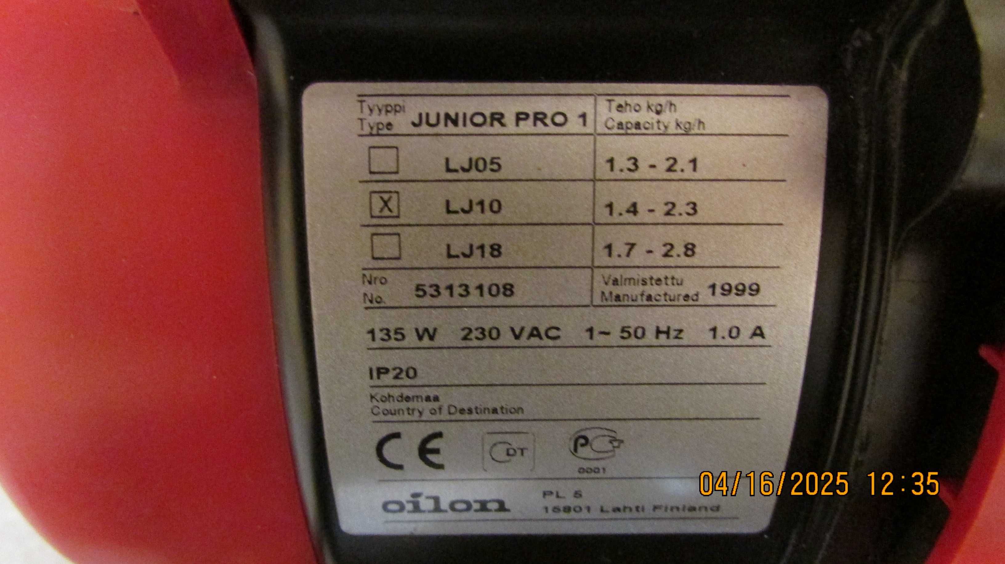 Palnik olejowy Oilon Junior Pro LJ 10  17-27 kW