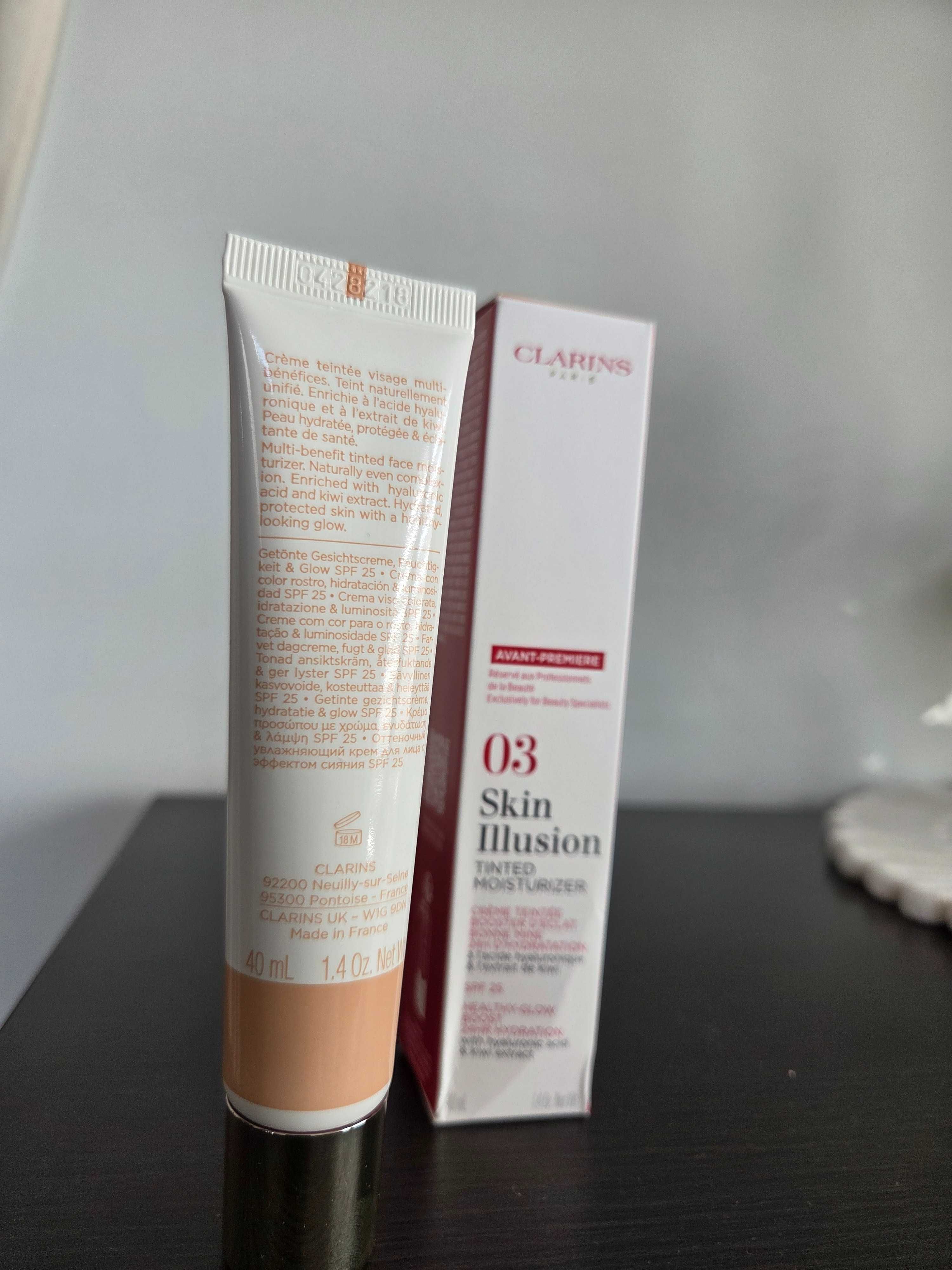New Clarins Skin illusion tinted moisturiser krem koloryzujący 03 40ml