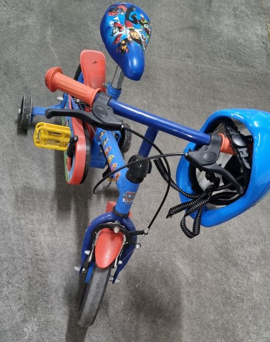 Bicicleta para Criança Patrulha Pata com Capacete.