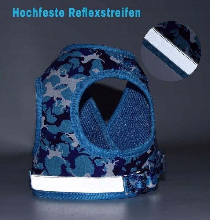 szelki dla psa ze smyczą regulowane l niebieska