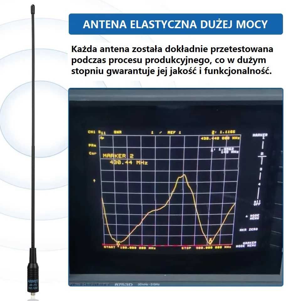 ABBREE AR-771 Długa Antena Dwuzakresową Baofeng