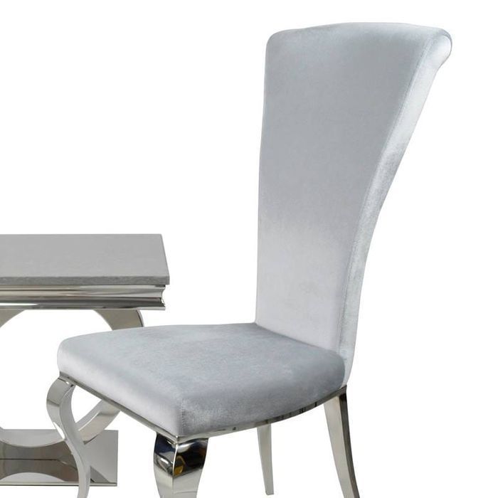 Krzesło glamour Ottavio Silver nowoczesne krzesło tapicerowane