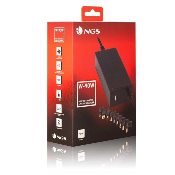 NGS 90W Universal Wall Laptop Charger with Automatic Voltage Selection