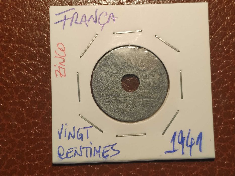 631 moeda de 20 centimes de 1941 em zinco - França