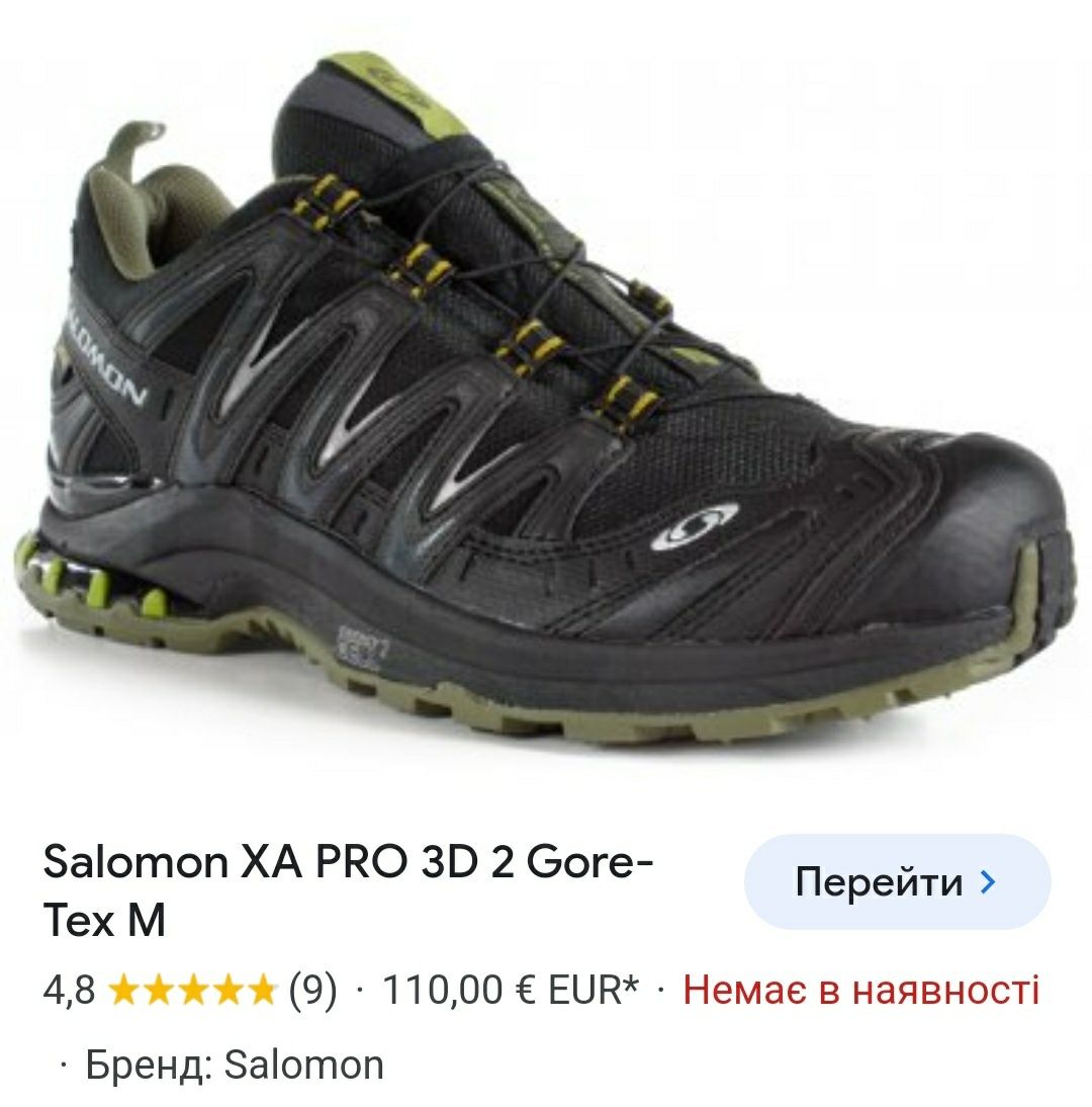 Кроссовки трекинговые гірські Salomon S XA PRO 3D GTX на gore tex ориг