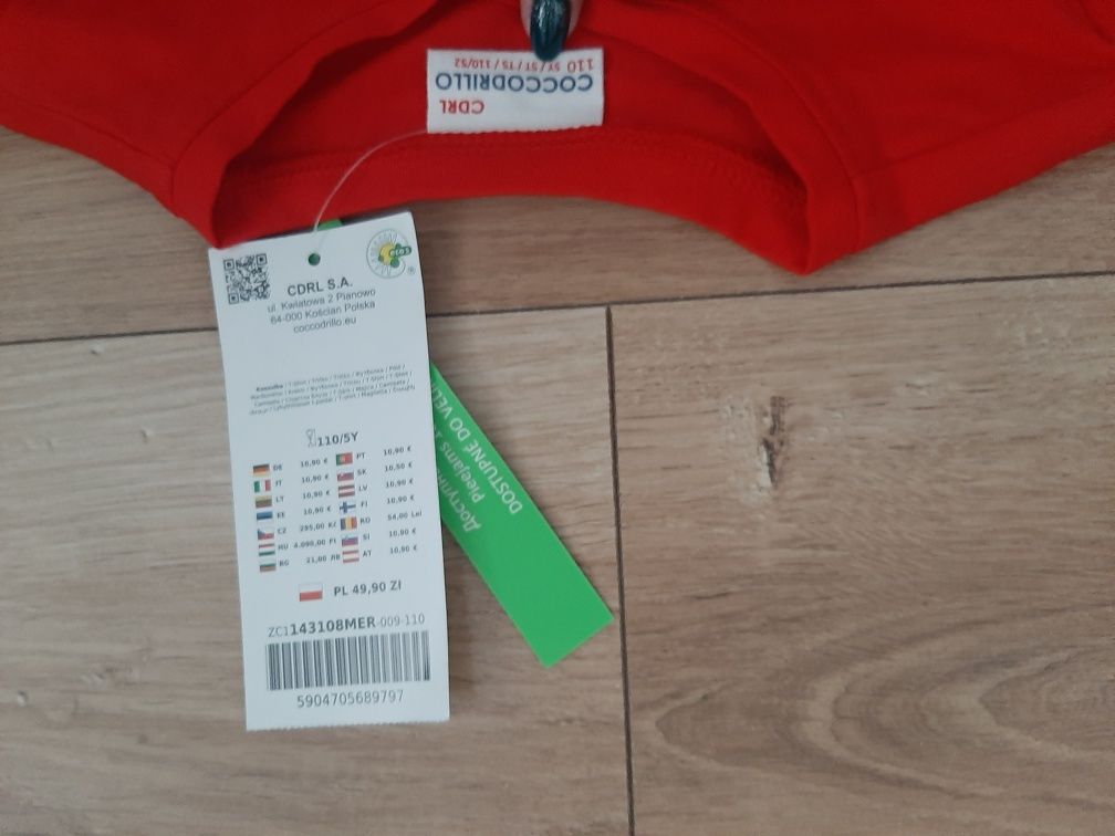 Bluzka 110 coccodrillo zima długi rękaw nowa z metką