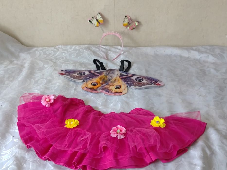 Strój przebranie śliczny motyl motylek 3 części rozmiar 110