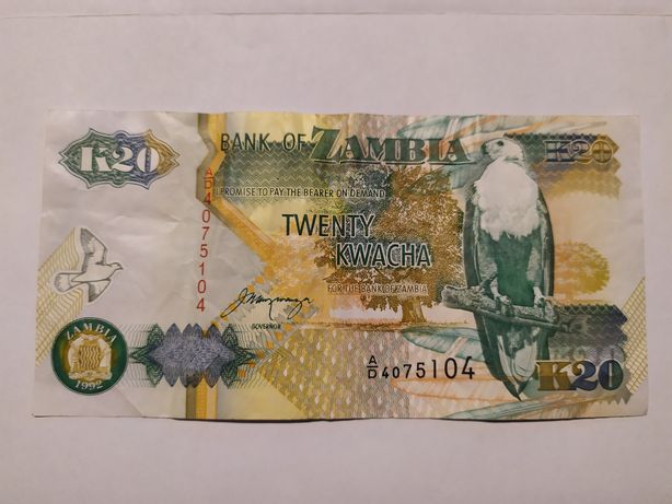 Banknot zagraniczny Zambia 20 kwacha