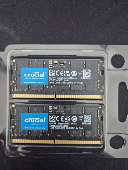 Memória 32 g  crucial ct2k16g56c46s5