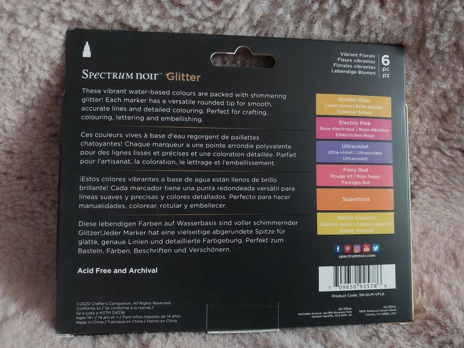 Zestaw markerów brokatowych spectrum noir